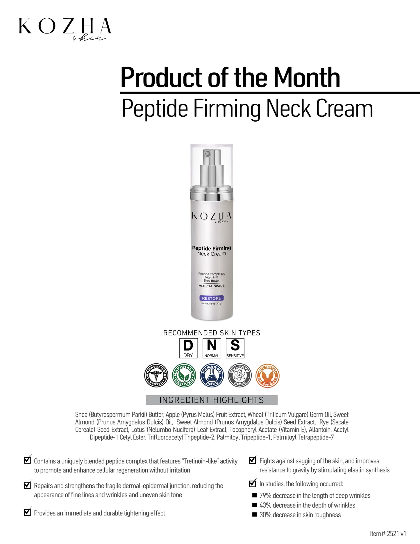 Peptide Firming Neck Cream - NEW!